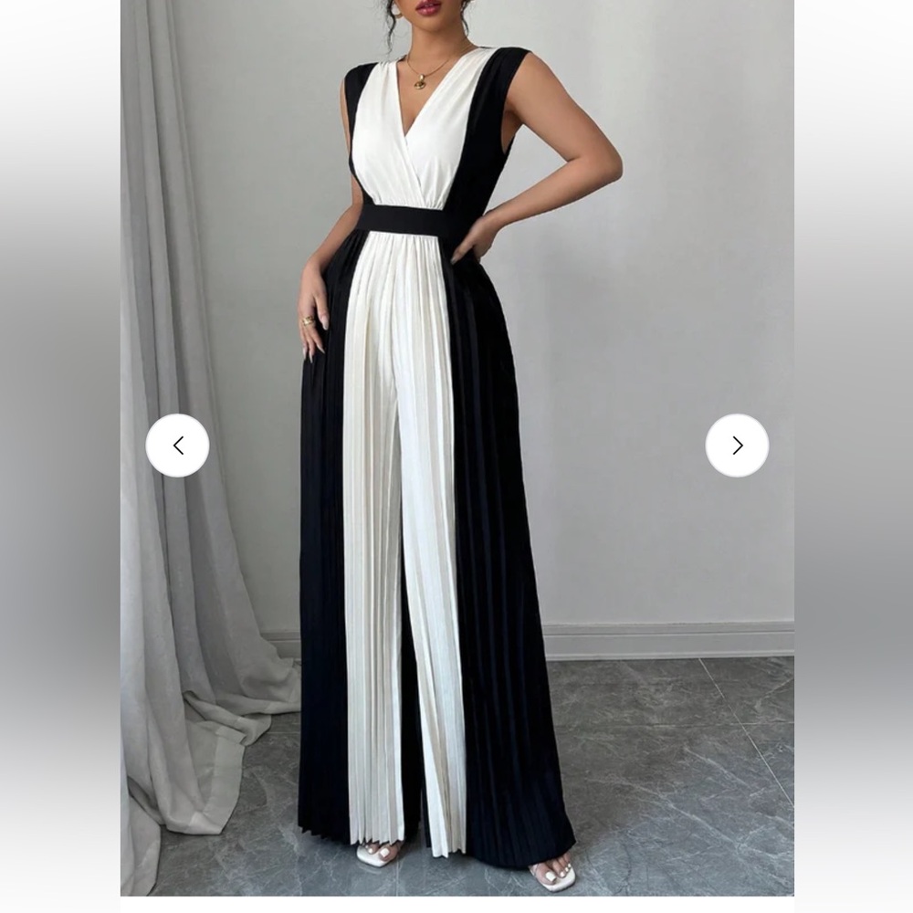 Elegant Black and White Jumpsuit